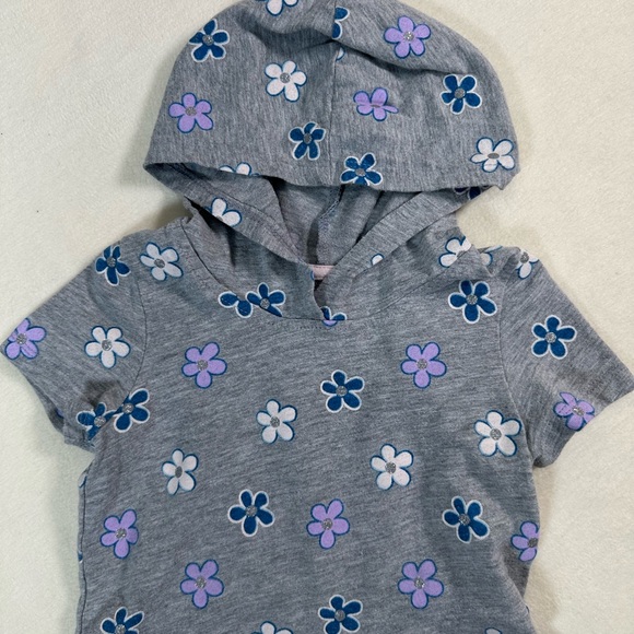 Kidgets Gray Floral Hooded Dress Size 24M - Picture 2 of 7